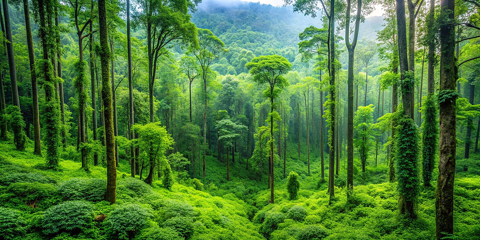 Lush green forest representing Wood element
